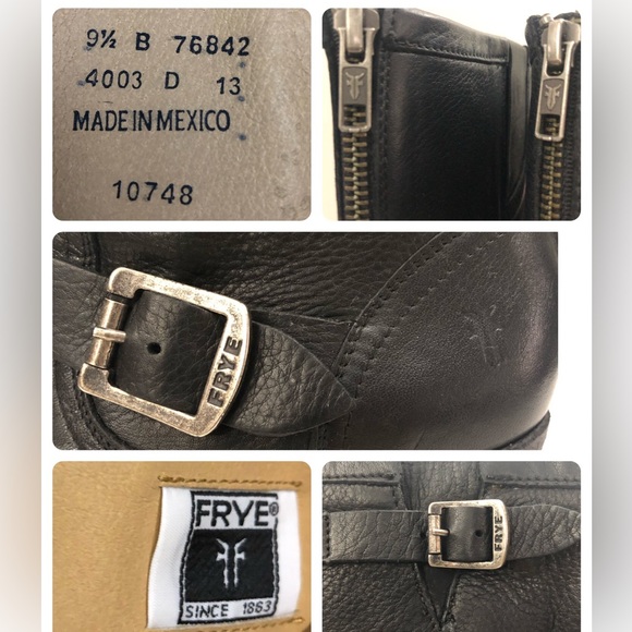 VTG Made in Mexico π²π½ l FRYE l Sz 9.5 Karla Engineer Tall w/ Heel Leather Boot - Picture 7 of 15